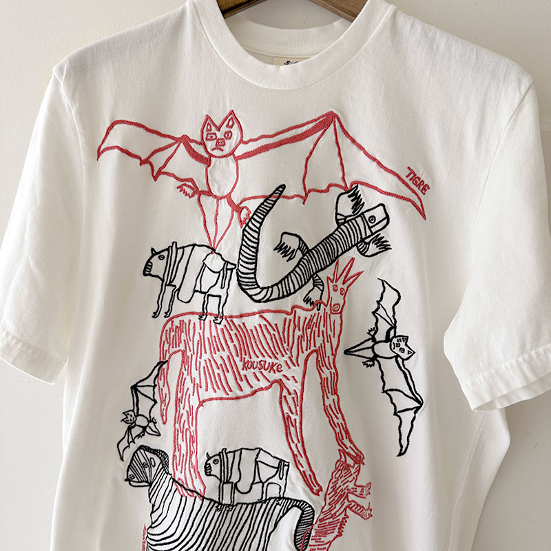 ティグルブロカンテ Lively animals刺繍Tシャツ unisex