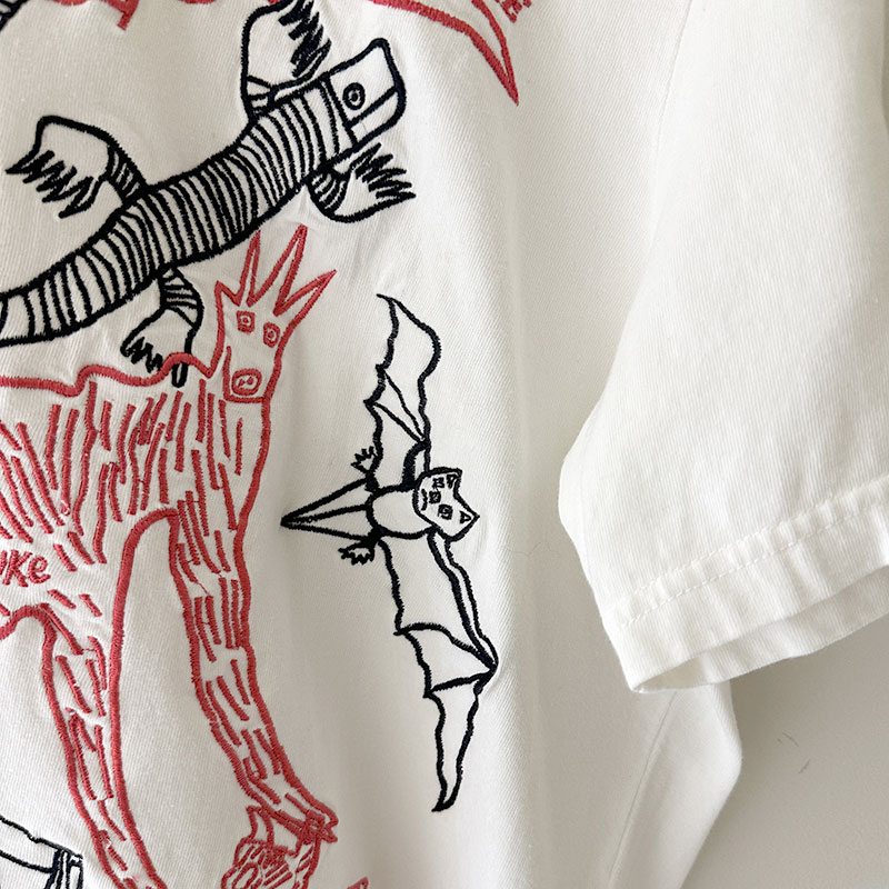 ティグルブロカンテ Lively animals刺繍Tシャツ unisex