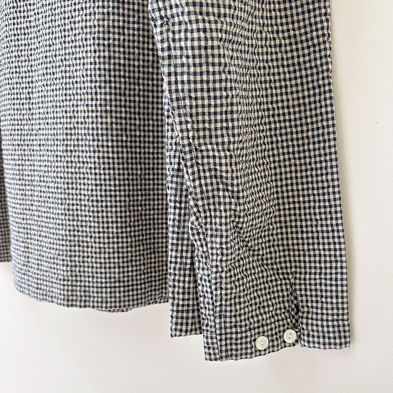 ティグルブロカンテ ギンガムドビー ピンタックシャツ