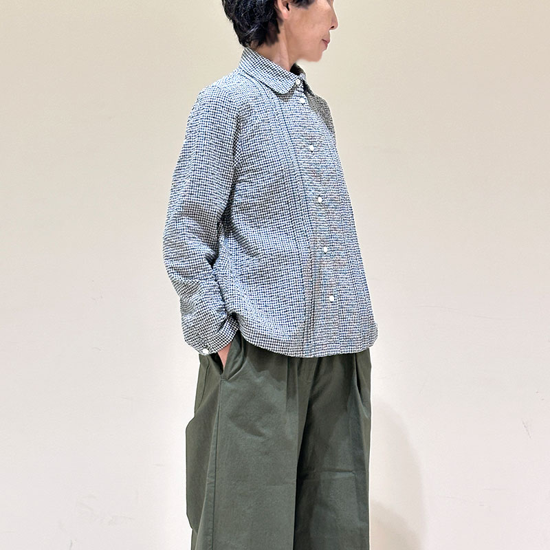 ティグルブロカンテ ギンガムドビー ピンタックシャツ