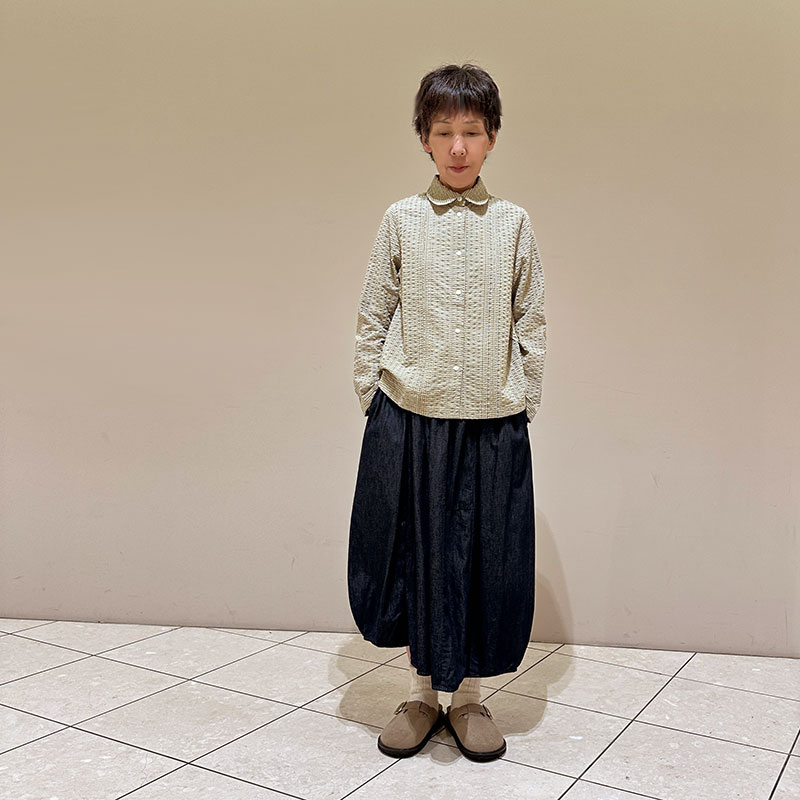 ティグルブロカンテ ギンガムドビー ピンタックシャツ