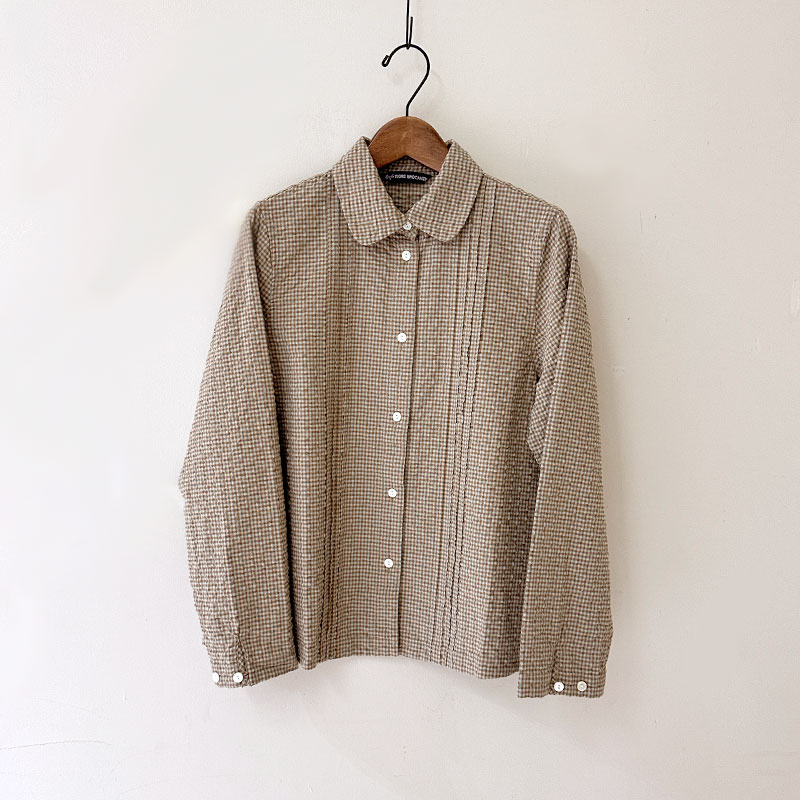 ティグルブロカンテ ギンガムドビー ピンタックシャツ