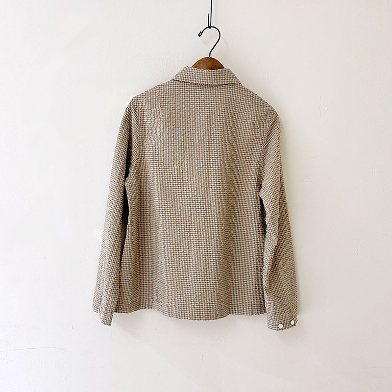 ティグルブロカンテ ギンガムドビー ピンタックシャツ