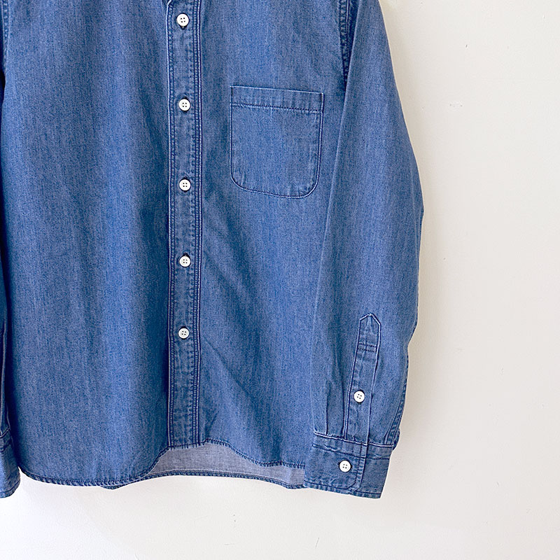ティグルブロカンテ 6オンスデニム　スタンドカラーL/S シャツ　unisex　FADE