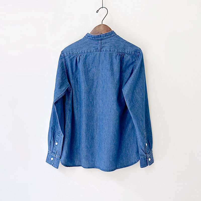 ティグルブロカンテ 6オンスデニム　スタンドカラーL/S シャツ　unisex　FADE