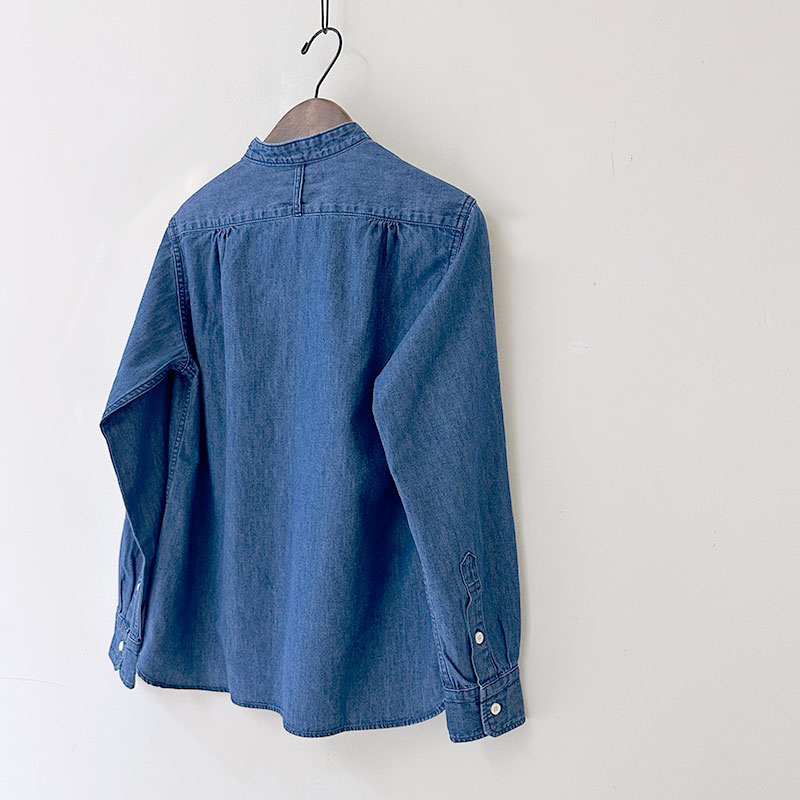 ティグルブロカンテ 6オンスデニム　スタンドカラーL/S シャツ　unisex　FADE