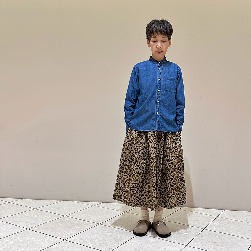 ティグルブロカンテ 6オンスデニム　スタンドカラーL/S シャツ　unisex　FADE