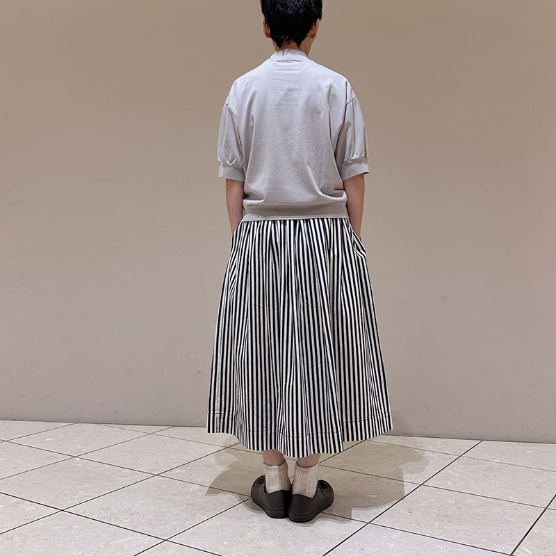 ティグルブロカンテ 40/2モダン天竺 リブギャザー5分袖T
