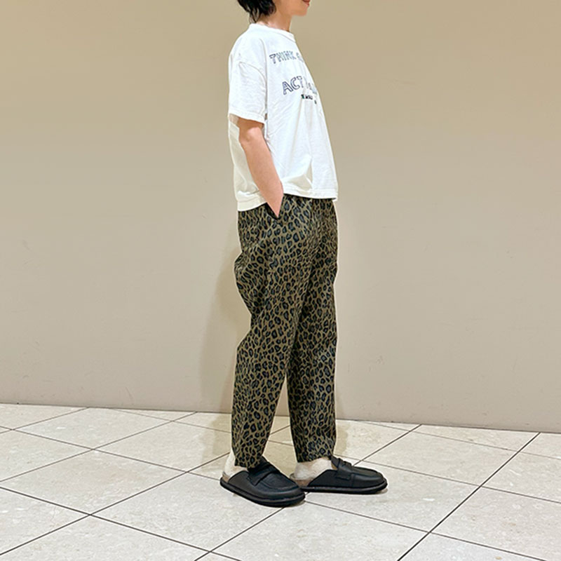 再入荷ティグルブロカンテ コットンナイロン レオパード タゴサクロングパンツ　unisex