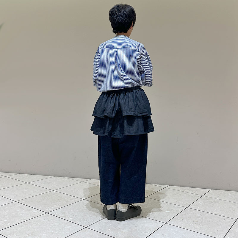 ティグルブロカンテ 6oz denim ラップフリルスカート Indigo