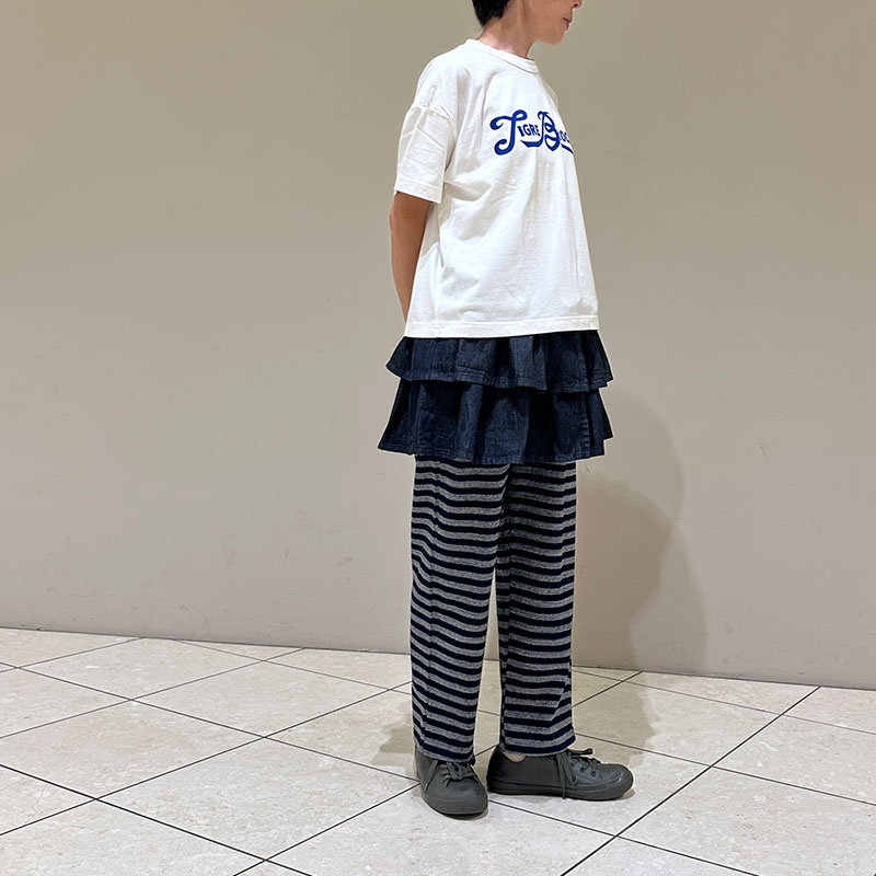 ティグルブロカンテ 6oz denim ラップフリルスカート Indigo