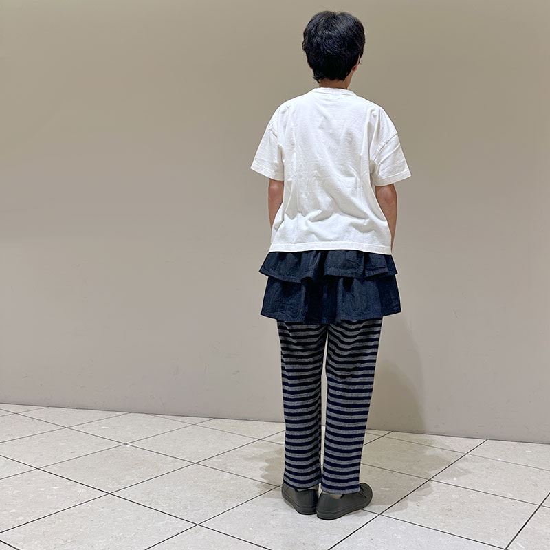 ティグルブロカンテ 6oz denim ラップフリルスカート Indigo