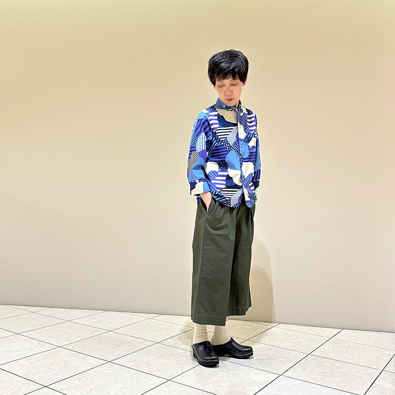 ティグルブロカンテ ビッグフラワーブロード エスプリ 7分袖シャツ