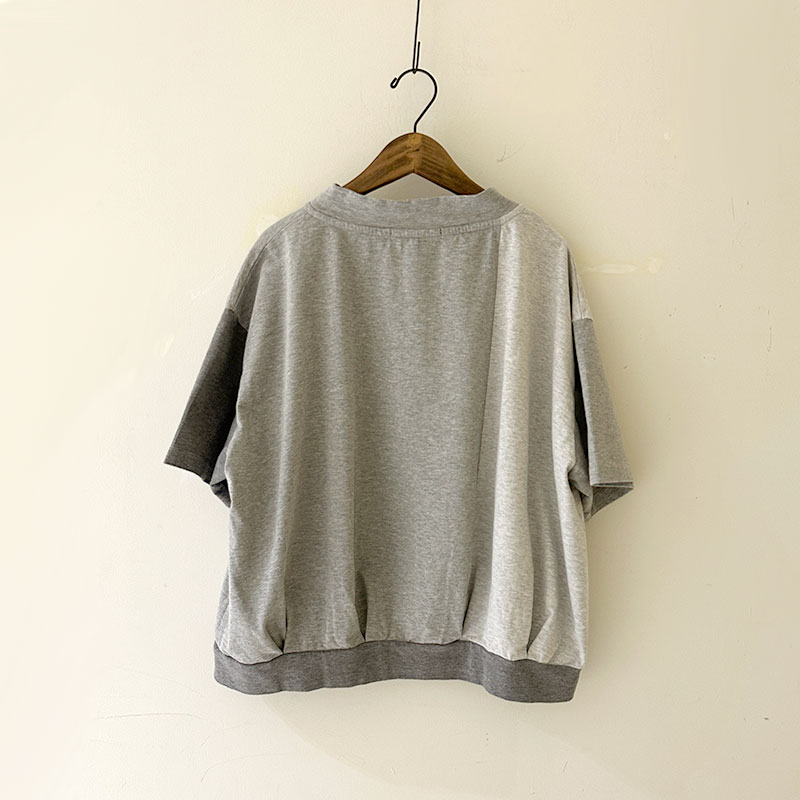 ティグルブロカンテ 杢グレー天竺MIX シェルタックTシャツ