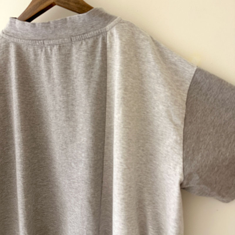ティグルブロカンテ 杢グレー天竺MIX シェルタックTシャツ