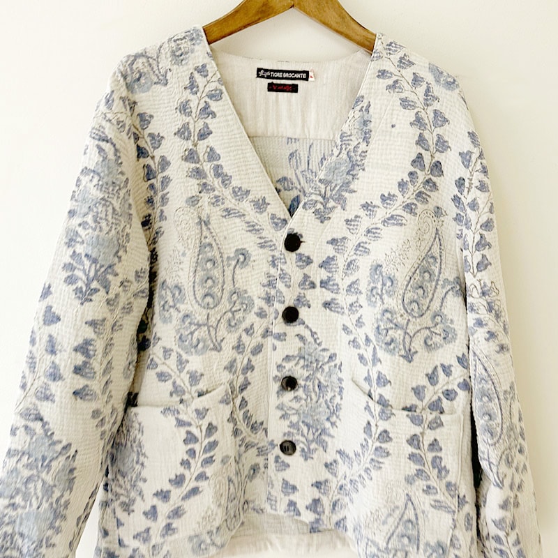 ティグルブロカンテ FlowerBP Kantha カンタ V Neck Jacket | TIGRE