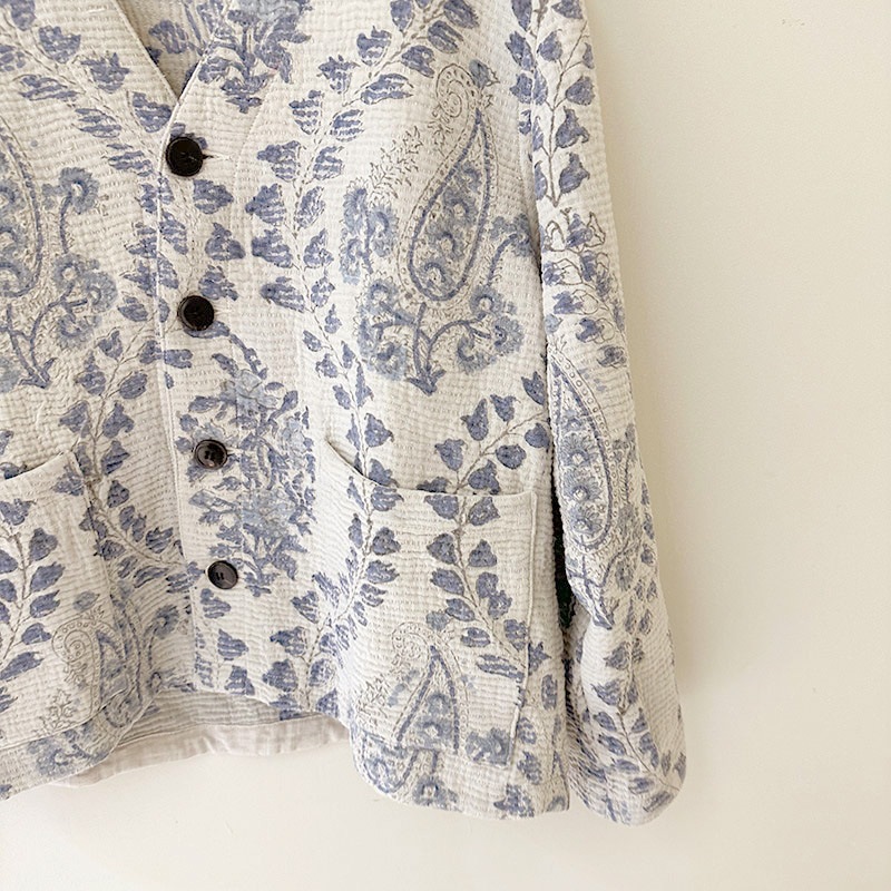 ティグルブロカンテ FlowerBP Kantha カンタ V Neck Jacket | TIGRE