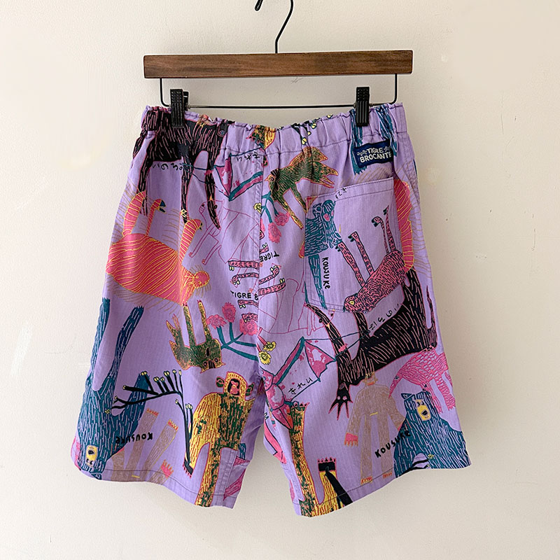 ティグルブロカンテ Lively animalsヘリンボン Easyショートパンツ unisex
