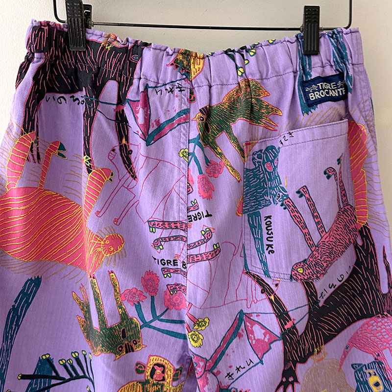 ティグルブロカンテ Lively animalsヘリンボン Easyショートパンツ unisex
