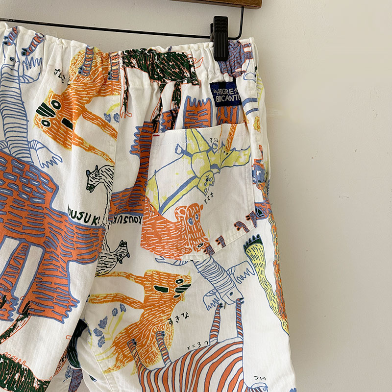 ティグルブロカンテ Lively animalsヘリンボン Easyショートパンツ unisex