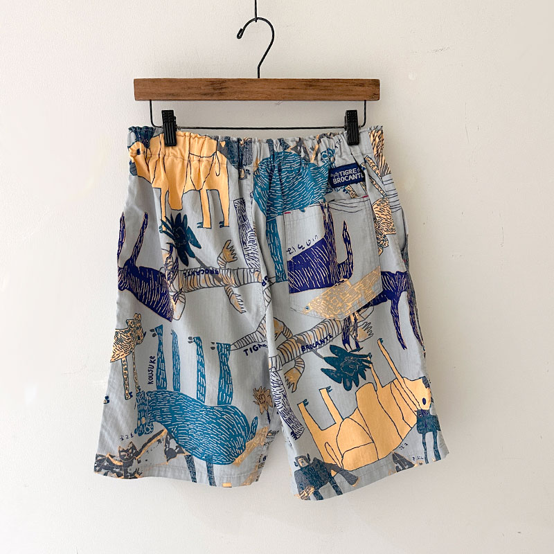 ティグルブロカンテ Lively animalsヘリンボン Easyショートパンツ unisex