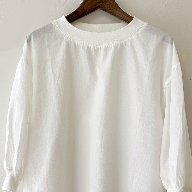 ティグルブロカンテ C/Liポプリン リブギャザーパフブラウス