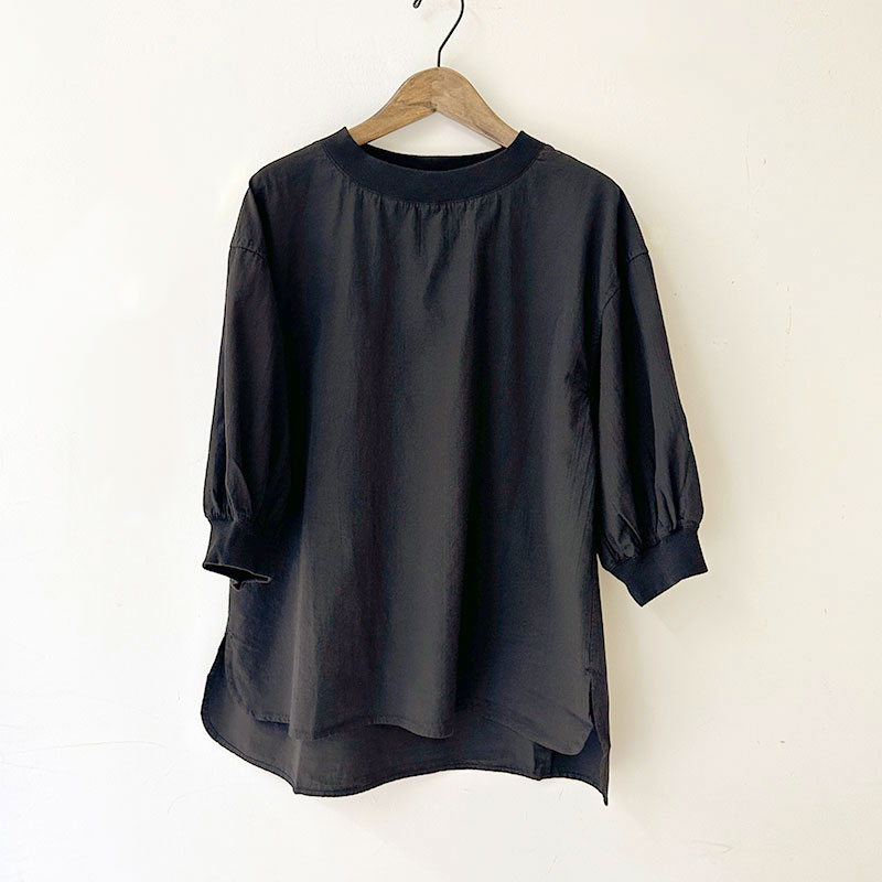 ティグルブロカンテ C/Liポプリン リブギャザーパフブラウス