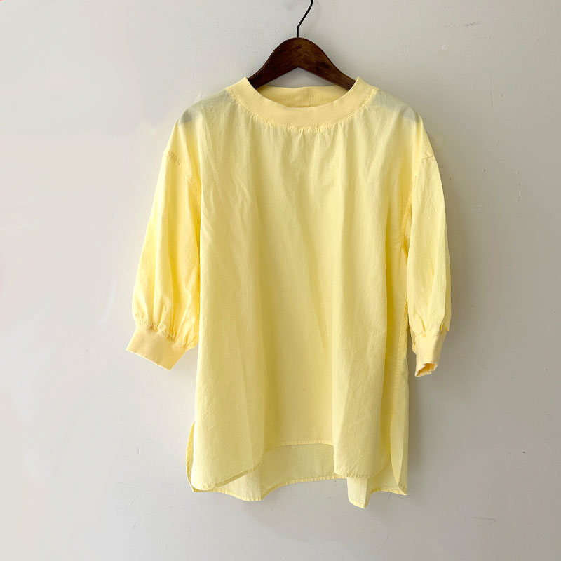 ティグルブロカンテ C/Liポプリン リブギャザーパフブラウス