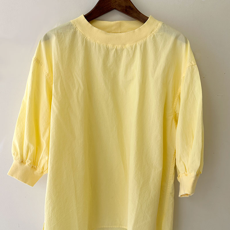 ティグルブロカンテ C/Liポプリン リブギャザーパフブラウス