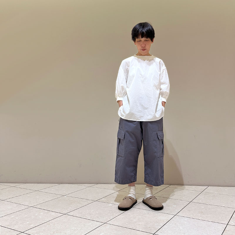 ティグルブロカンテ C/Liポプリン リブギャザーパフブラウス