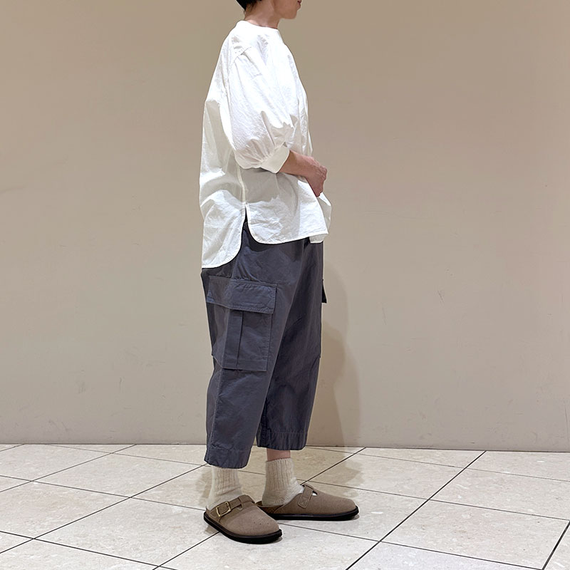 ティグルブロカンテ C/Liポプリン リブギャザーパフブラウス