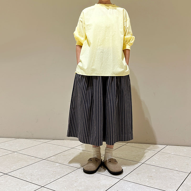 ティグルブロカンテ C/Liポプリン リブギャザーパフブラウス