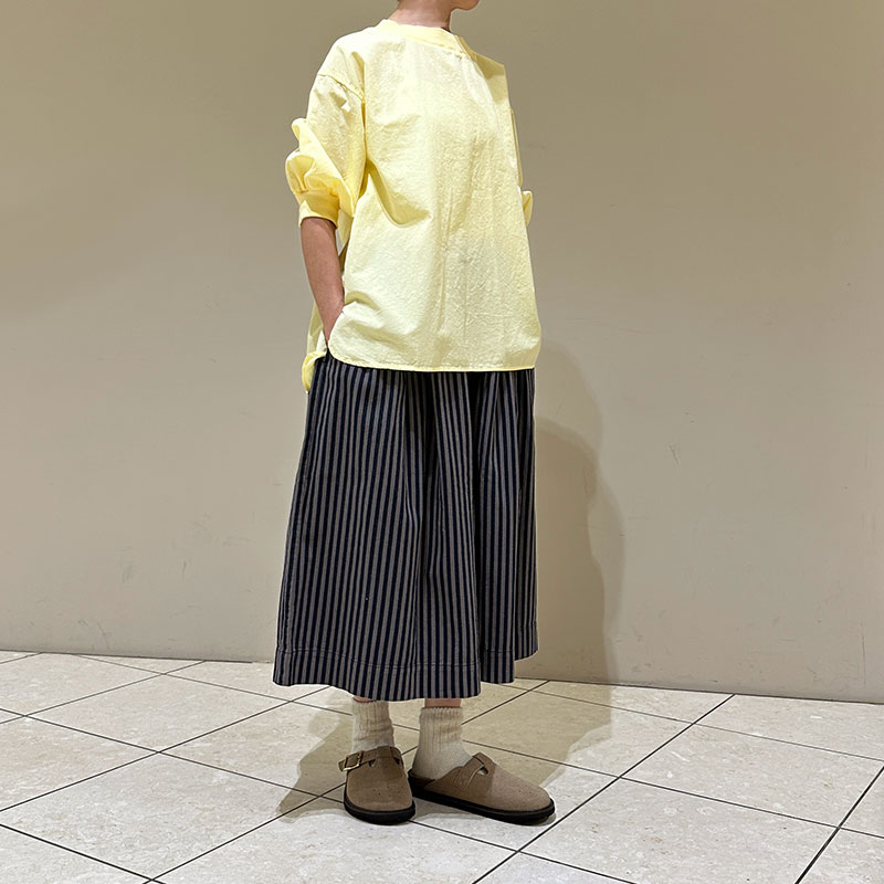 ティグルブロカンテ C/Liポプリン リブギャザーパフブラウス