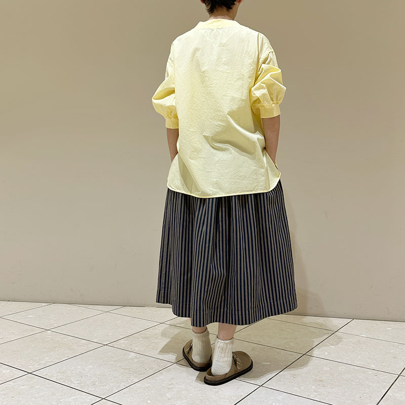 ティグルブロカンテ C/Liポプリン リブギャザーパフブラウス