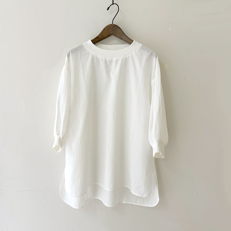 ティグルブロカンテ C/Liポプリン リブギャザーパフブラウス