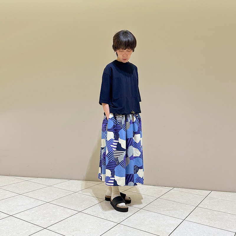 ティグルブロカンテ ビッグフラワーC/Liツイル フィセルロングスカート