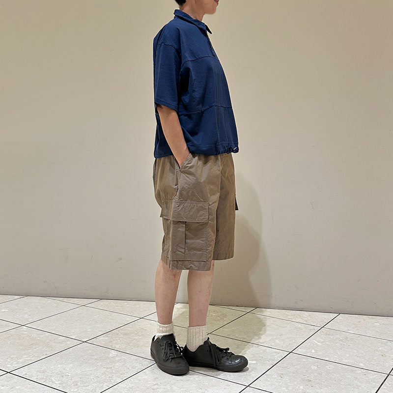 ティグルブロカンテ オーガニック玉虫 カーゴギャザーショートパンツ