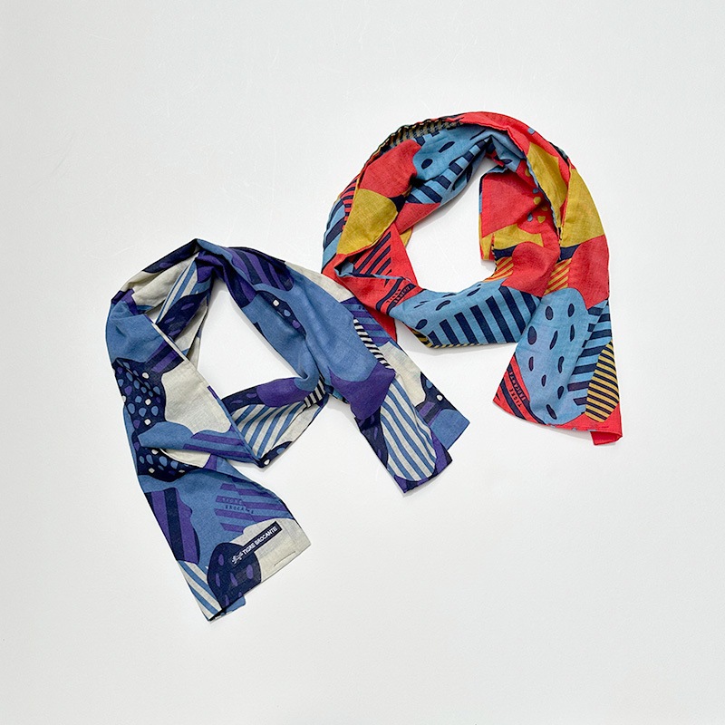 ティグルブロカンテ ビッグフラワー ガーゼ ショートストール