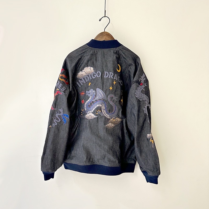 ティグルブロカンテ Indigo DRAGON刺繍 スカジャン unisex