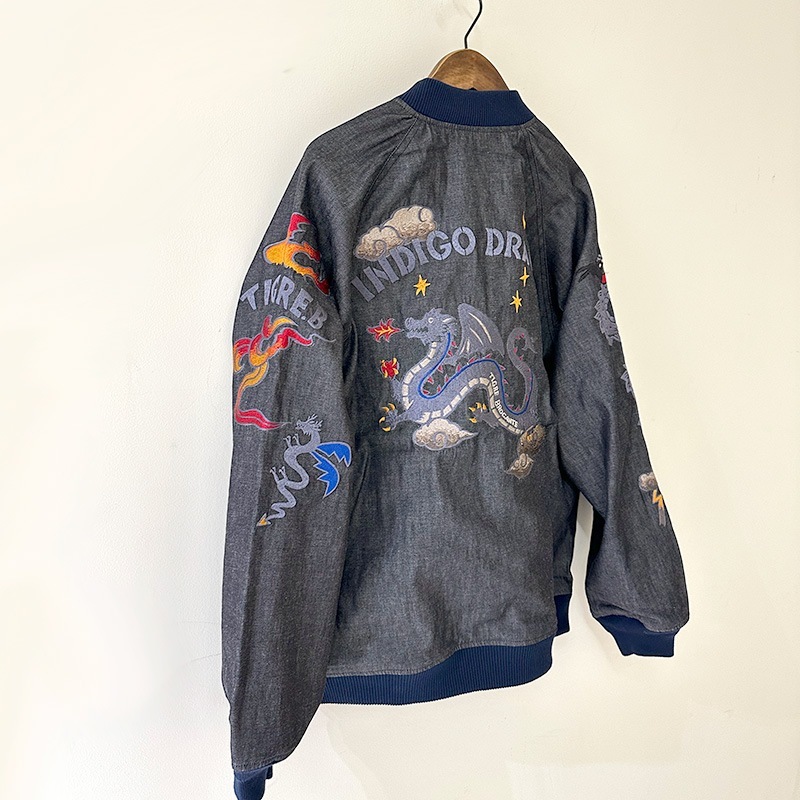 ティグルブロカンテ Indigo DRAGON刺繍 スカジャン unisex Indigo
