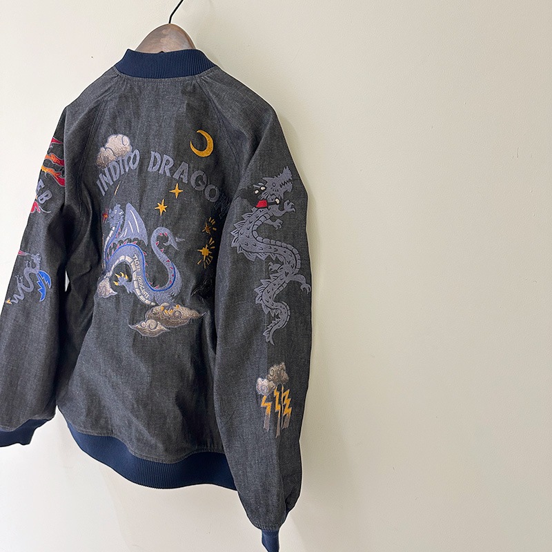 ティグルブロカンテ Indigo DRAGON刺繍 スカジャン unisex Indigo