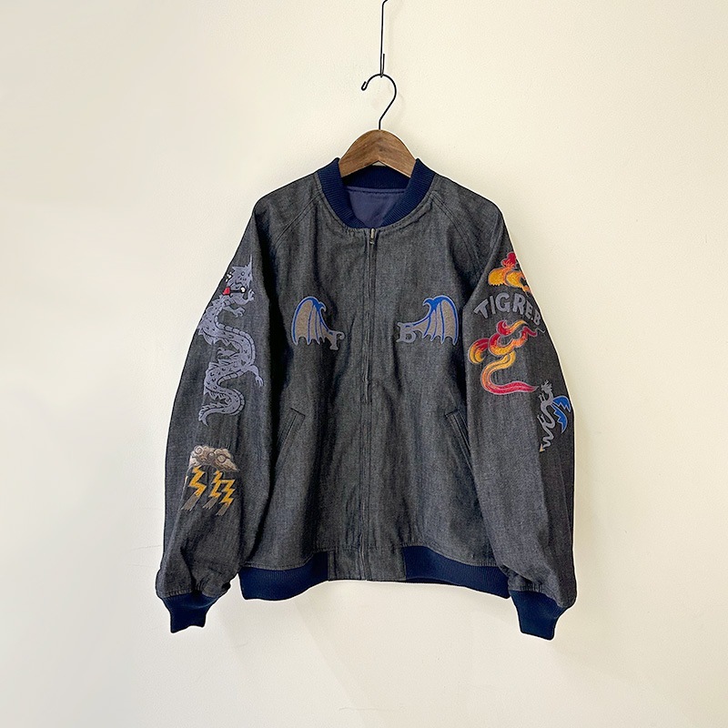 ティグルブロカンテ　天空丸　スカジャン TIGRE BROCANTE/天空丸】Souvenir Jacket 『DRAGON EMB』 - OIKOS 毎日