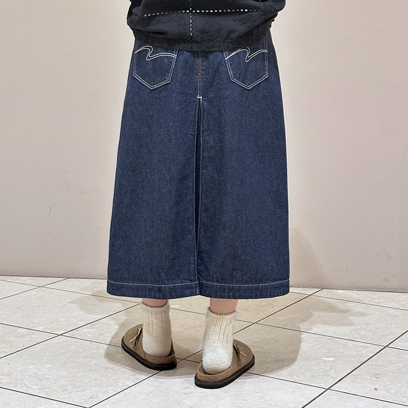 ティグルブロカンテ 10ozデニム ローライズ5PKT スカート Indigo