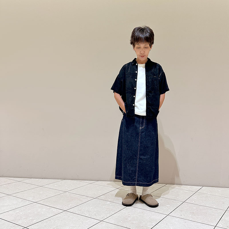 ティグルブロカンテ 10ozデニム ローライズ5PKT スカート Indigo