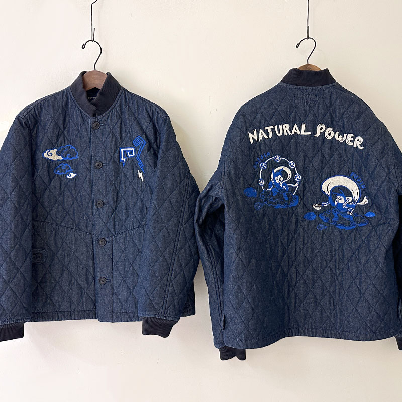 ティグルブロカンテ 風神雷神naugty ボンバーマンリブジャケット unisex Indigo