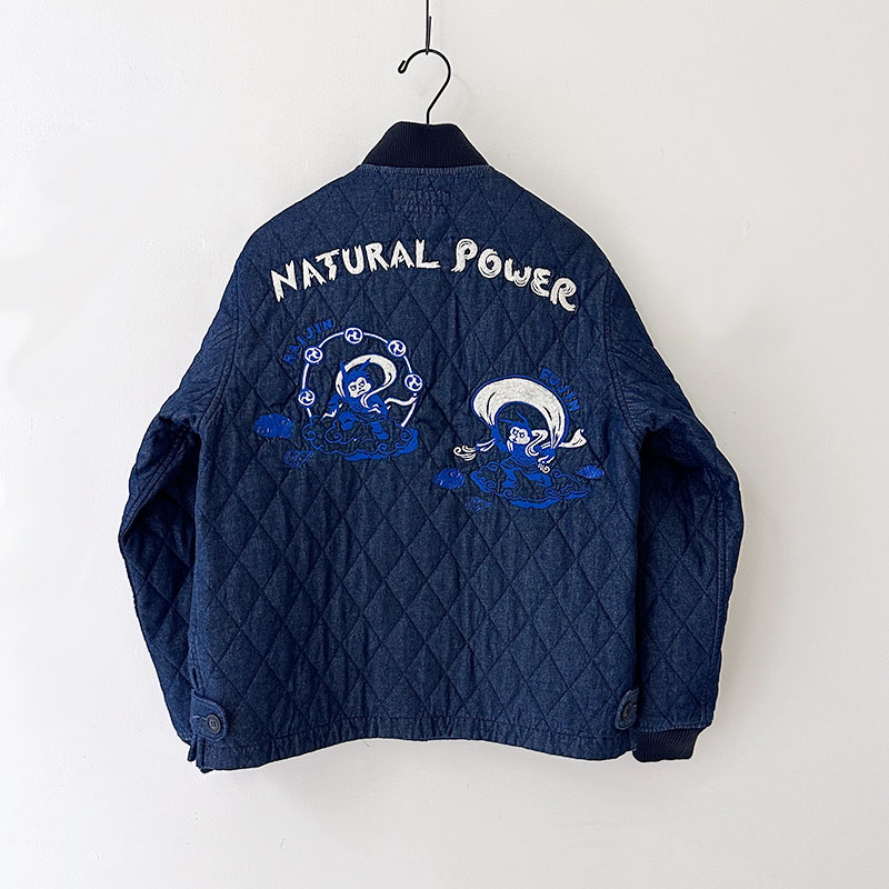 ティグルブロカンテ 風神雷神naugty ボンバーマンリブジャケット unisex Indigo