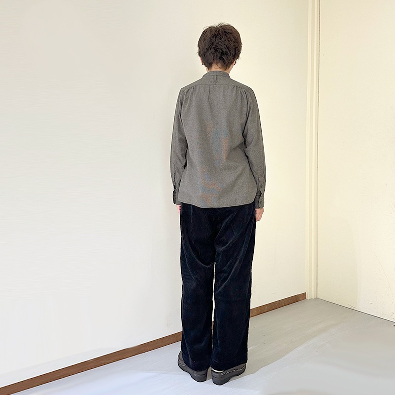 ティグルブロカンテ コットンテンセルネル スタンドカラーL/Sシャツ unisex Charcoal