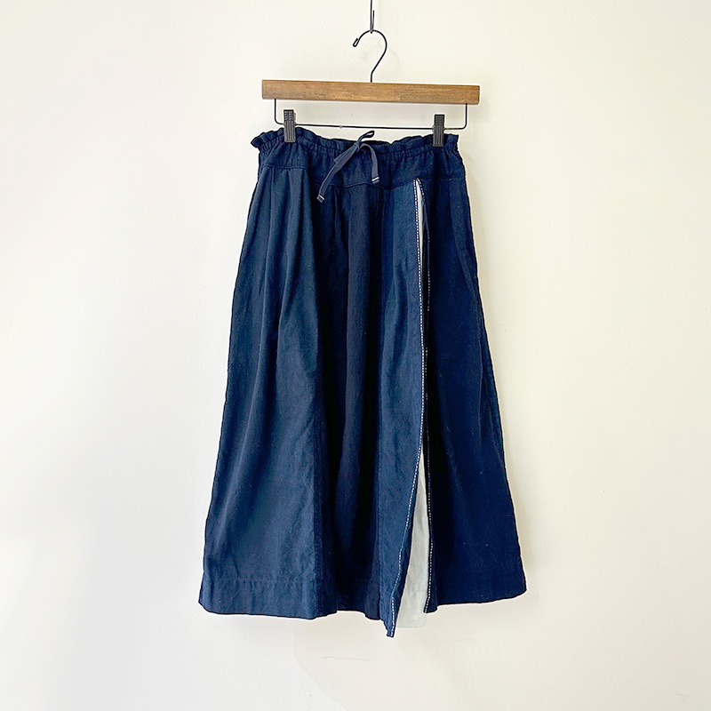 ティグルブロカンテ 藍の古布 スリットロングスカート Indigo | TIGRE 