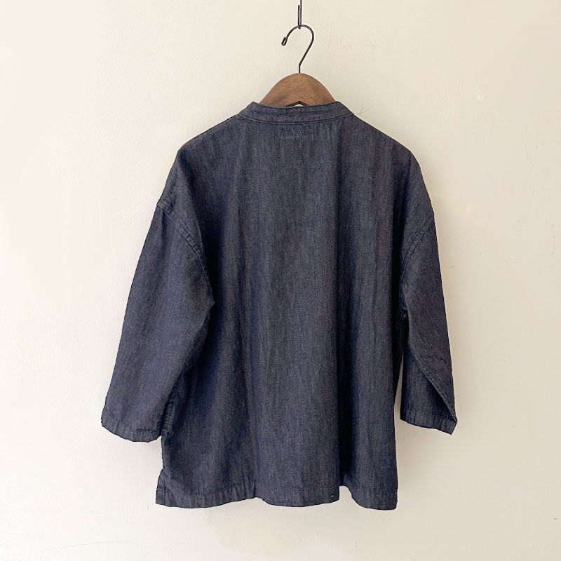 ティグルブロカンテ 6ozデニム ヤッコオープン8分袖シャツ unisex Indigo
