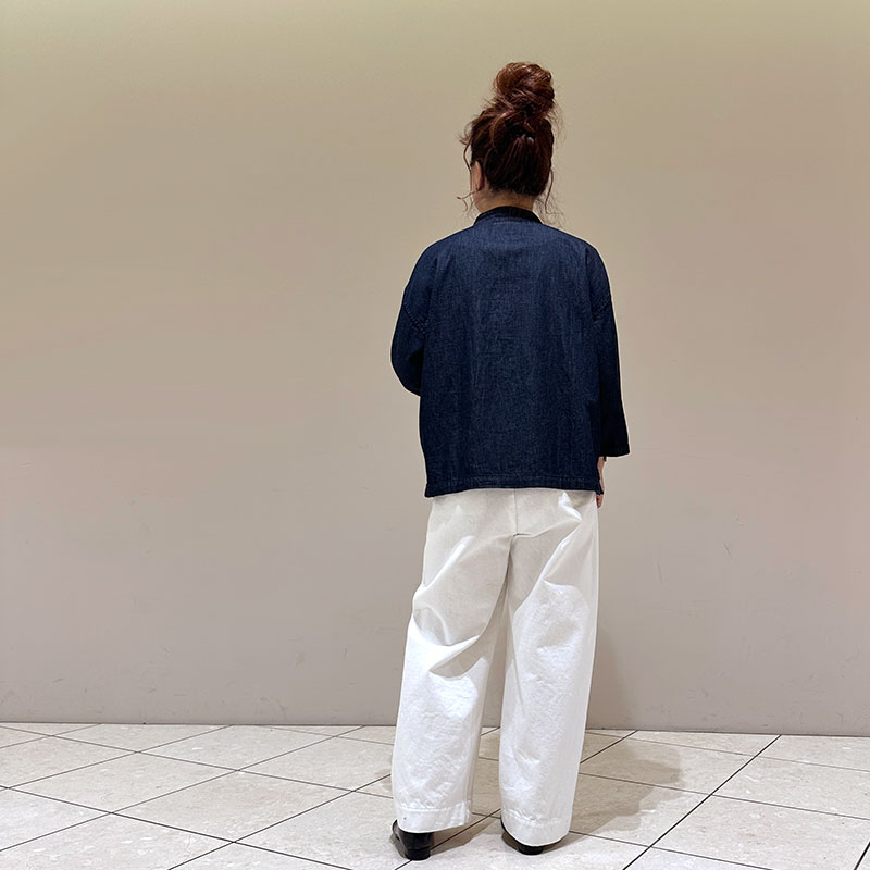 ティグルブロカンテ 6ozデニム ヤッコオープン8分袖シャツ unisex Indigo